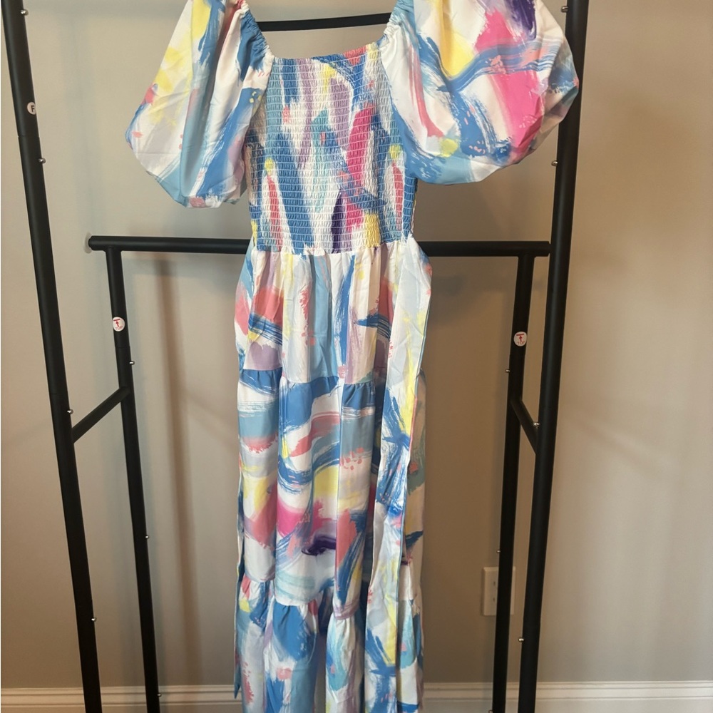 SHEIN Multicolor Brushstroke Maxi Dress